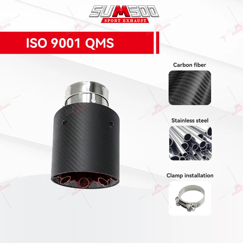 1 قطعة ماتي الكربون الخمار تلميح 101 مللي متر منفذ نظام العادم ل تعديل العالمي مستقيم العادم الخمارات فوهة تلميح #2