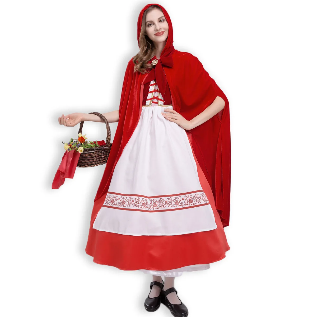 

Adult Little Red Riding Hood Cosplay Dress For Halloween Gothic Victorian Style For Christmas Parties And Festivals