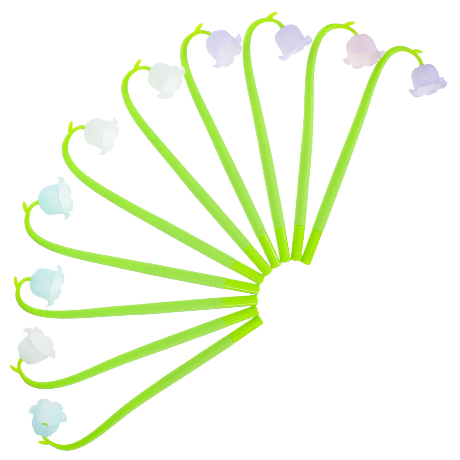 10 قطع من أقلام جل زهرة الزنبق، مجموعة أقلام كتابة سلسة من البلاستيك المريح، هدايا للطلاب، أقلام كتابة لطيفة