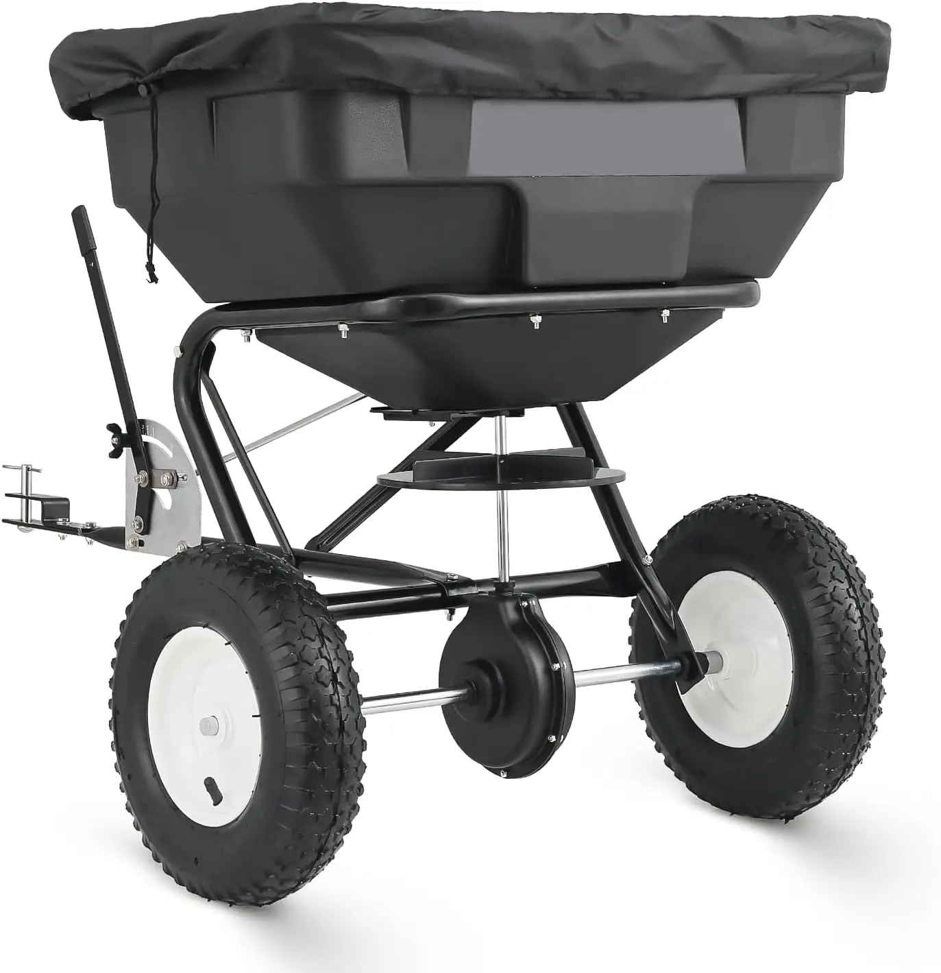 Tow-Behind Broadcast Spreader For Grass Seed, Fertilizer, Salt, Ice Melt, Lawn And Garden Seeder (125-Lb Capacity)