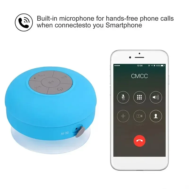 Red Portable Speaker Wireless Waterproof Shower Speakers for Phone Bluetooth-compatible Hand Free Car Speaker Loudspeaker