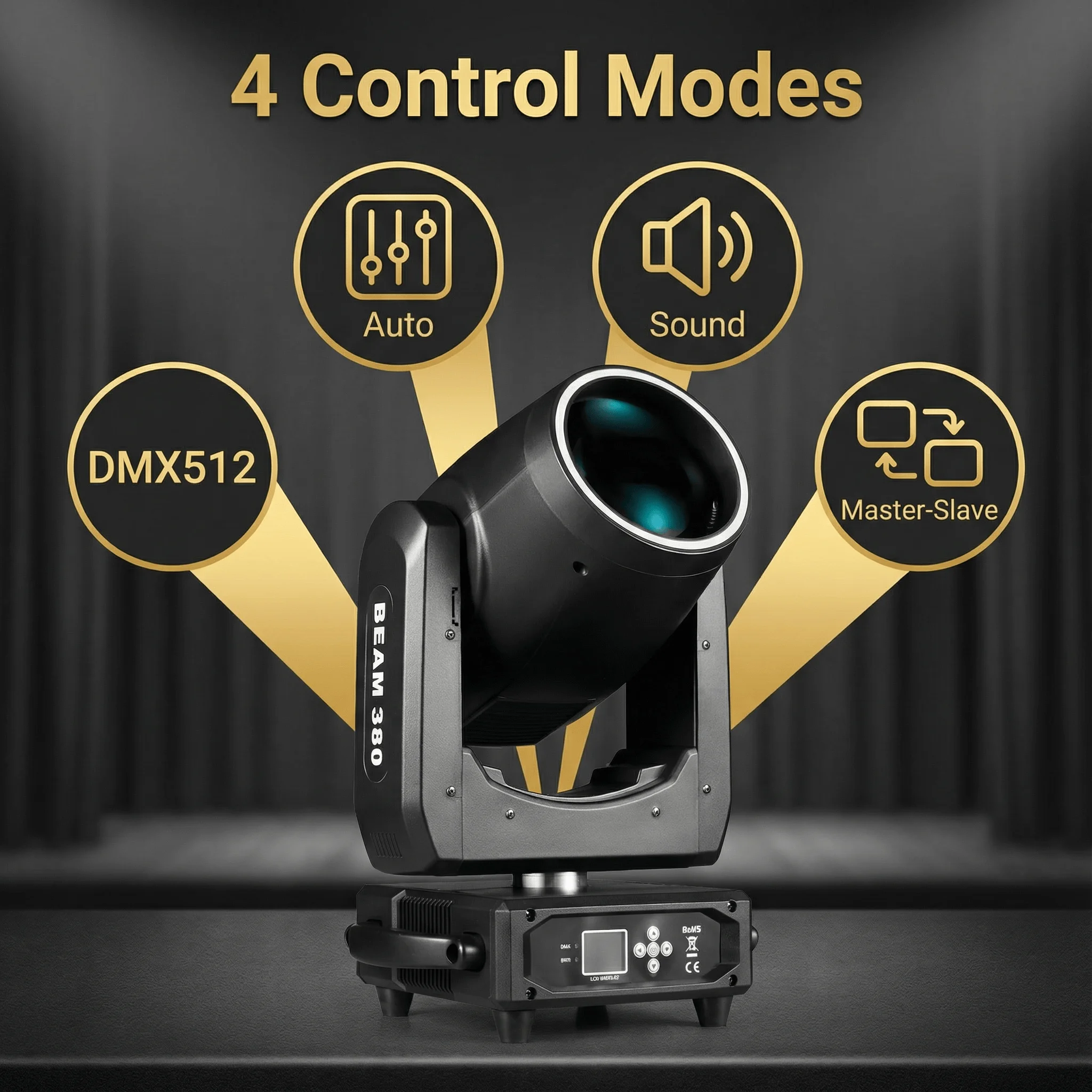 380W 20R Beam Moving Head Light 48 Honeycomb Prism14Gobo&color Wheel Suitable for DJ Disco Performance Stage Effect LED