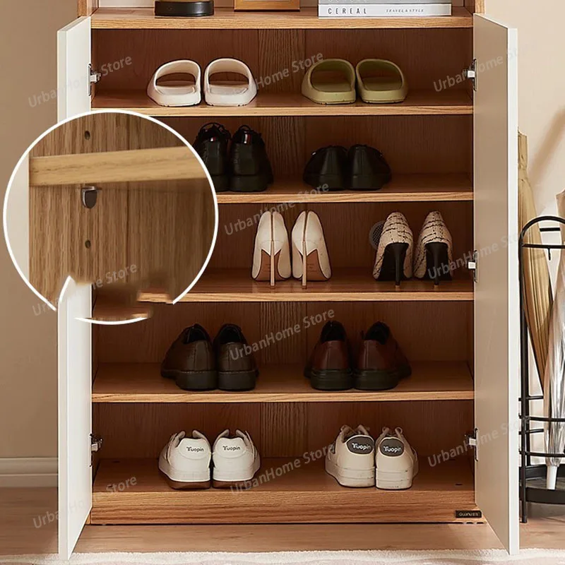 

Wooden Closet System Shoe Shelf Storage Italian Minimalist Sunglasses Shoe Cabinet With Seat Narrow Archivadores Salon Furniture