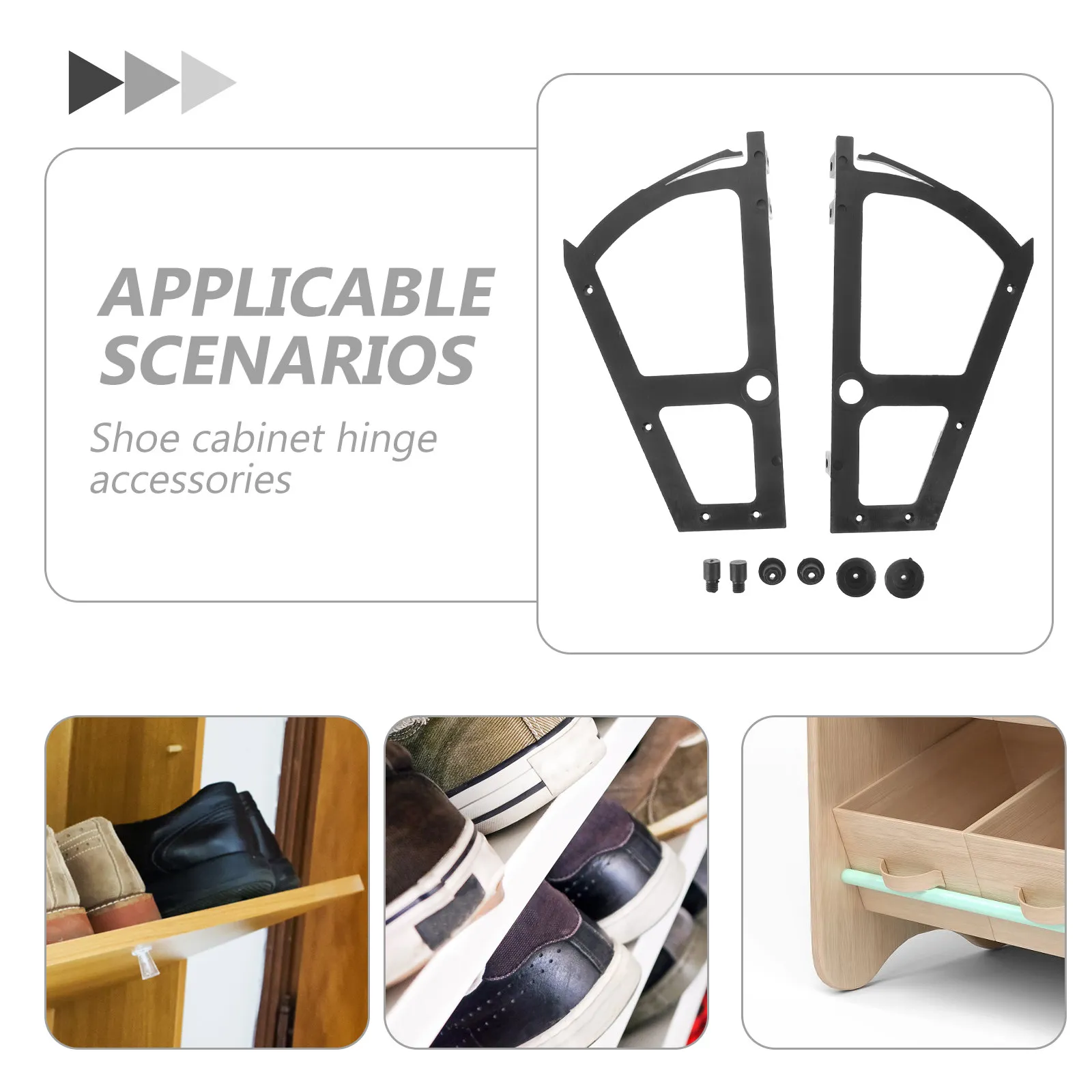 2Pcs Shoe Cabinet Hinges Plastic Flip Plate Turning Rack Hardware Space Saving Cabinet Hardware Accessories for Living Room