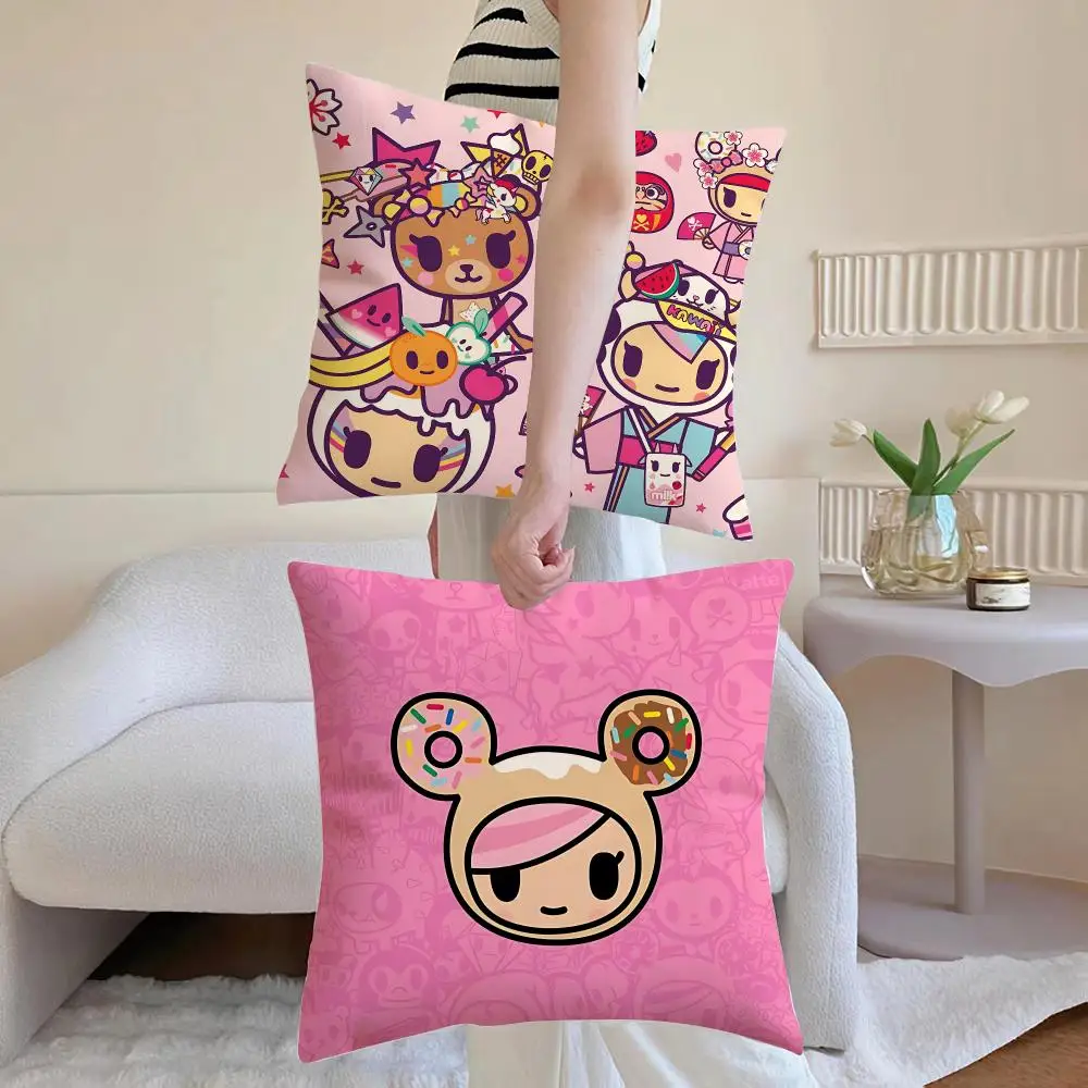 Cute Brand T-TokidokiS Cushion Cover Comfortable Reversible Pillow Cover Ideal for Car Sofa Bedroom & Beyond