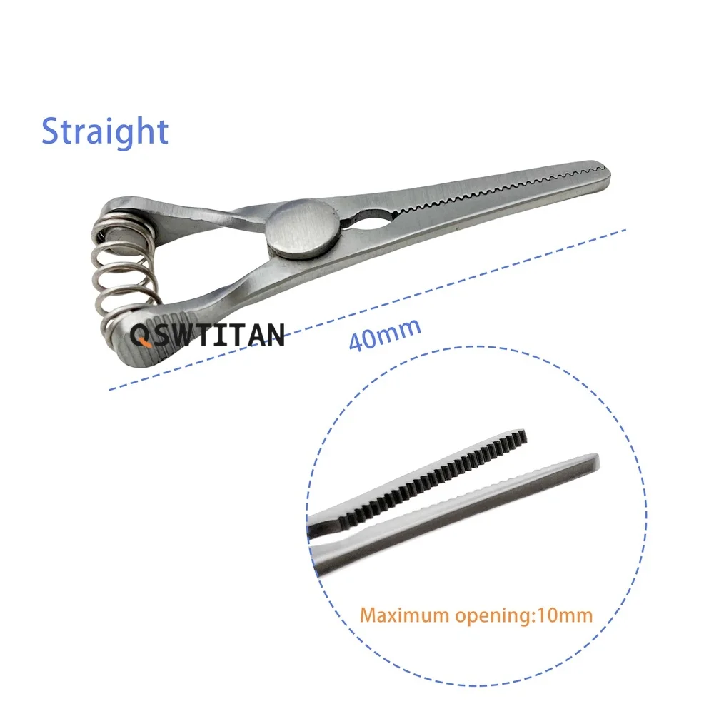 Dispositivo per emostasi microchirurgica in acciaio inossidabile Clip emostatica microscopica regolabile a molla