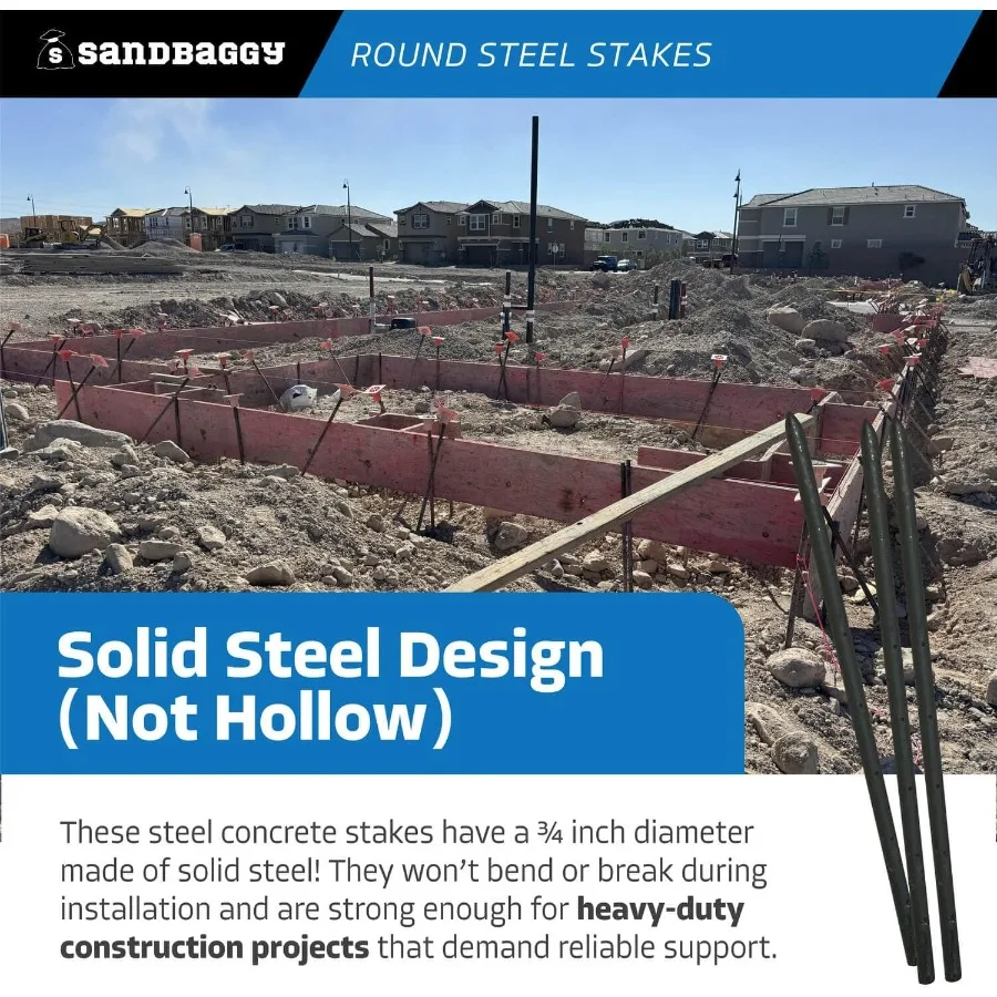 أوتاد على شكل خرسانة فولاذية مستديرة مع فتحات أظافر لمشاريع البناء والأساس - طلاء مقاوم للصدأ يعزز لون #6