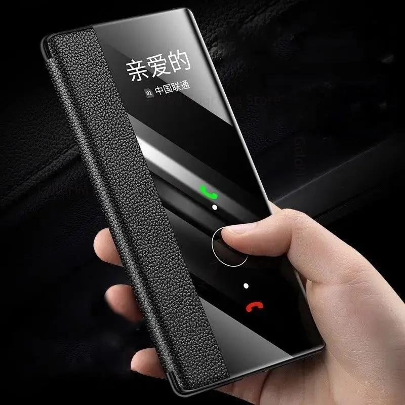 

For Honor Magic 7 Pro View Windows Leather Flip Phone Case For Magic 6 5 Pro Fundas Full Protective Matte Cover Magic 7 5 6 Pro