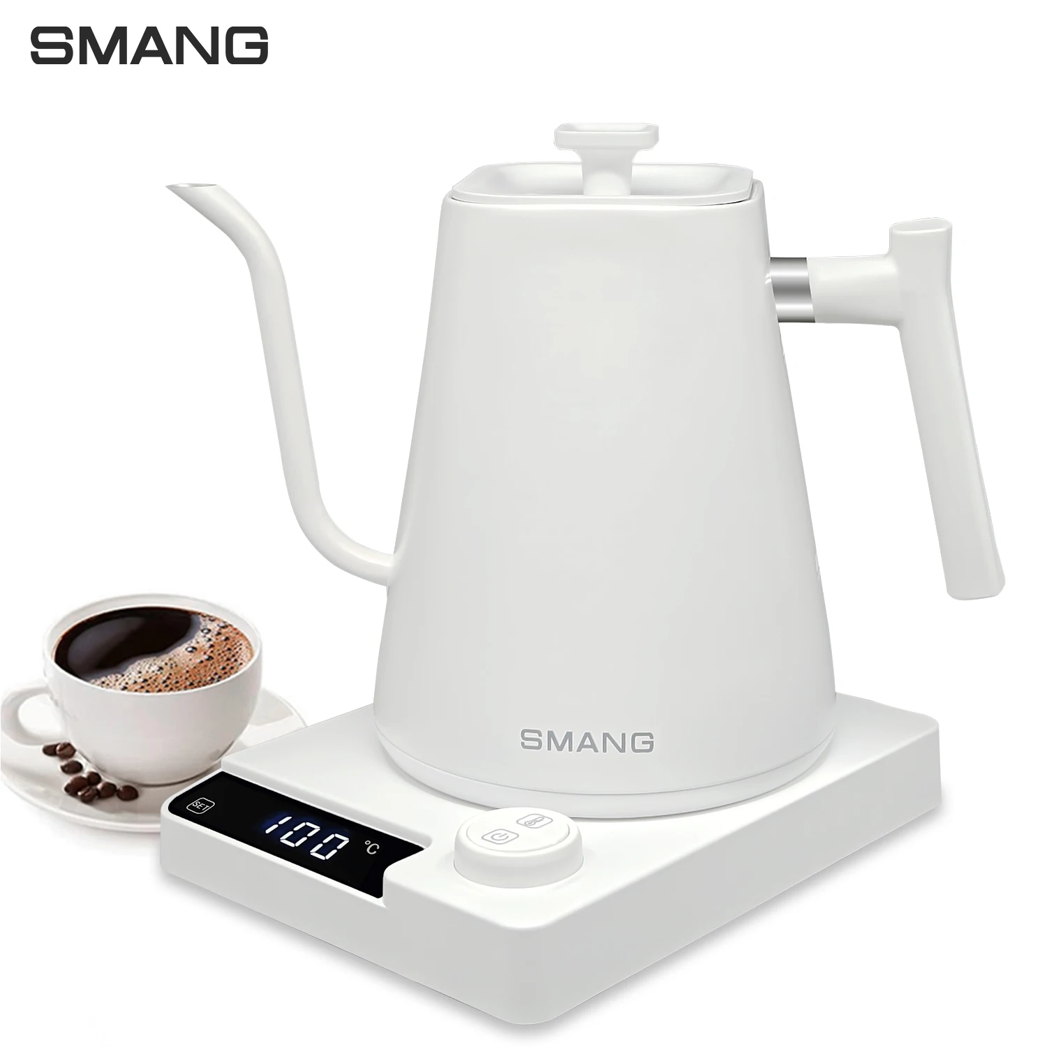 غلاية كهربائية معقوفة 1 لتر 1200 وات، وعاء قهوة مخمر يدويًا، غلاية تسخين سريعة 220 فولت