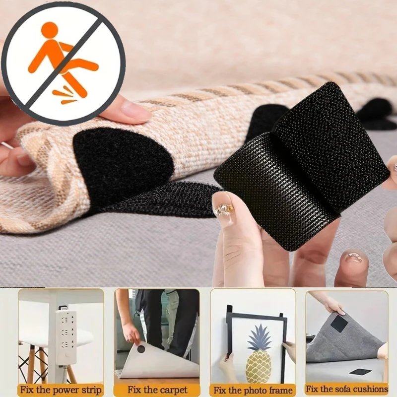 السجاد تحديد ملصقات 100/2 قطعة مزدوجة عالية لاصق سيارة بقع ثابتة سجادة ضد الإنزلاق المنزل الطابق القدم الحصير عدم الانزلاق قبضة أشرطة جديد #1