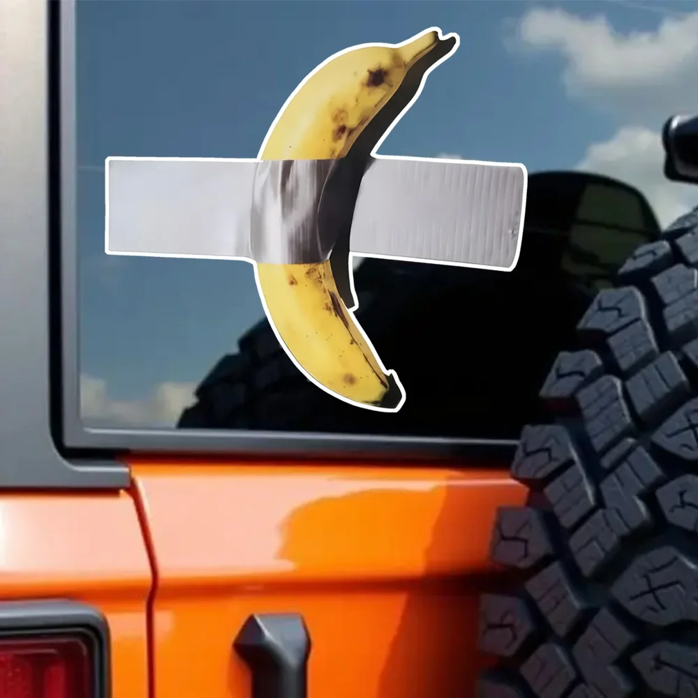 2-Pack 13x12cm, 3D Effect Banana Funny Waterproof Vinyl Car Decal, Exterior Decorative Accessories, Used for Car, Motorcycle