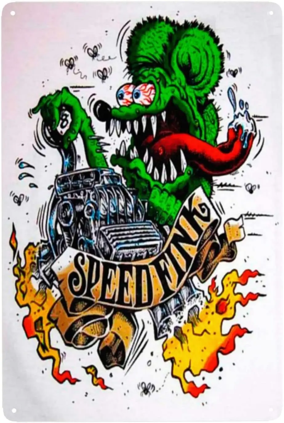 Decor Rat Fink Modified Car Culture Vintage Tin Sign Metal Signs for Garage Man Cave Bar Pub Club Decoration Wall Decor sign
