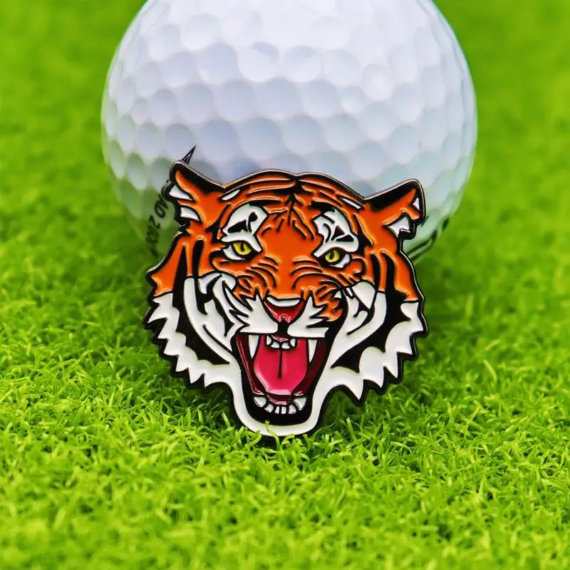 Golf Ball Marker Hat Clip Unique Tiger Design Ball Holder Clip Sleek Hat Clip Magnetic Golf Ball Holders For Outdoor Golf Sports