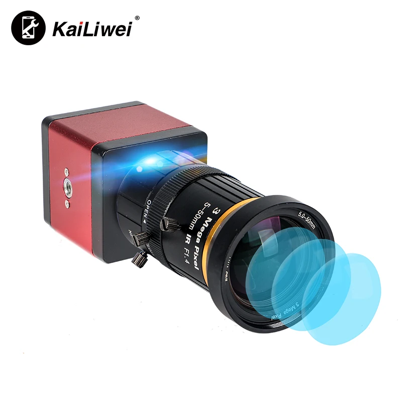 Kailiwei 2MP 1080P Electronic Digital VGA HD Video Microscope Camera For Mobile PCB Soldering Repair With 5-50mm Lens Stand