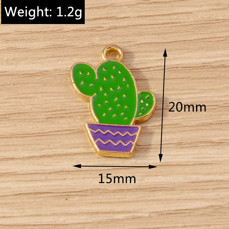 Tusember 10 Stück niedliche Anhänger Alpaka-Kaktus-Charms für DIY-Ohrringe, Armbänder, Halsketten, Schmuckherstellung, handgemachtes Basteln – Detail 8