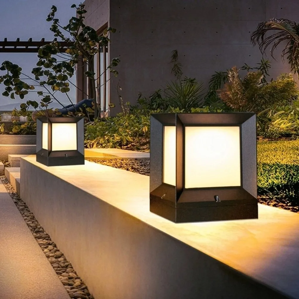 Modern E27 Led Outdoor Post Light 220V Column Pier Column Lights Enclosure Fixture IP54 Waterproof Pillar Lamp Fence