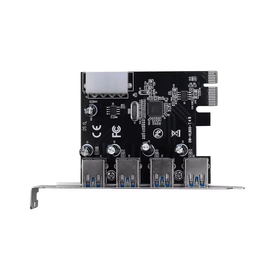 Carte d'extension PCI-E USB 3.0 à 4 ports, adaptateur HUB PCI Express PCIe USB 3.0, contrôleur USB 3.0 à 4 ports USB 3 0 PCI e PCIe Express