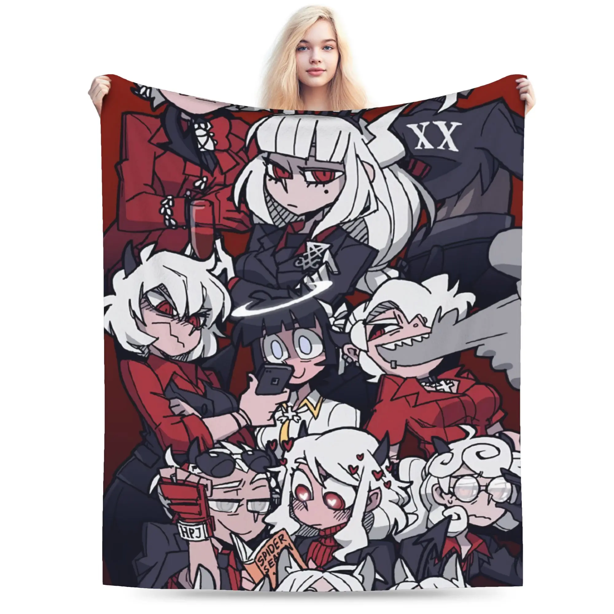 Contradiction Helltaker Lucifers Modeus Throw Blanket for Couch  Soft Fuzzy Plush Blanket 50x60 Inches Multiple Sizes Bedspread
