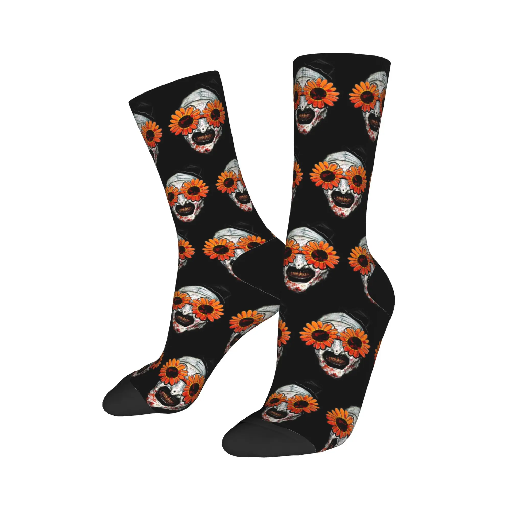 Fashion Art The Clown Terrifier 2 Sunflower Sunglasses Skateboard Socks  Polyester Long Socks for Unisex Breathable