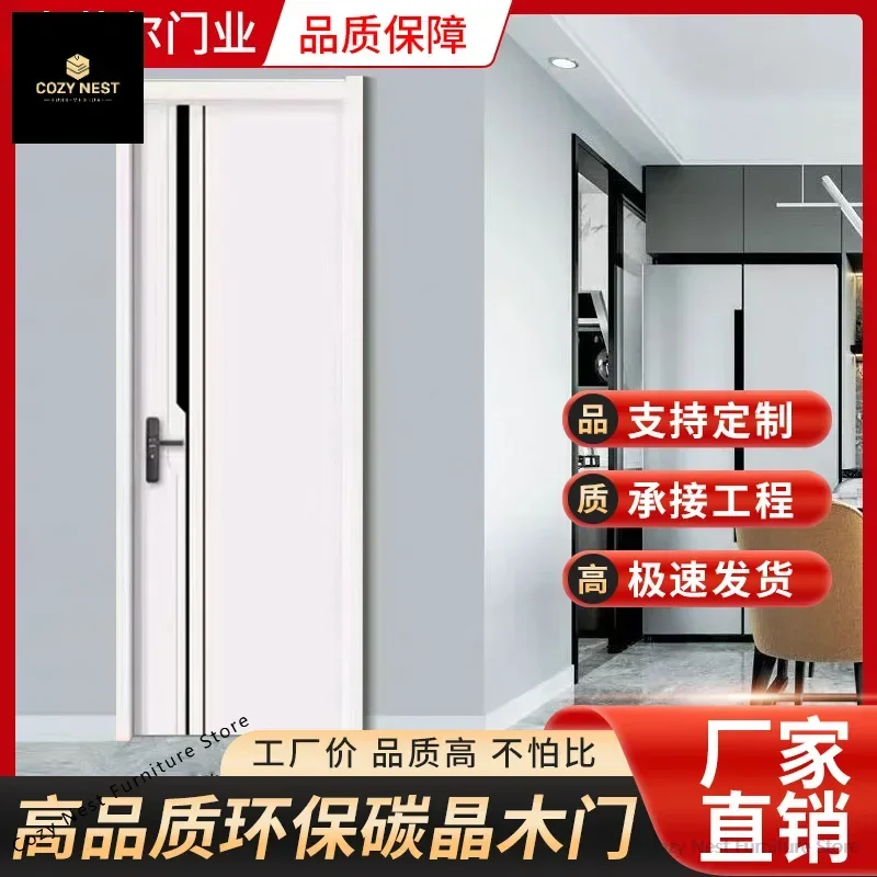 

Customized size, contact customer service before purchase New wooden door Bedroom door Rental room Simple paint ecological door