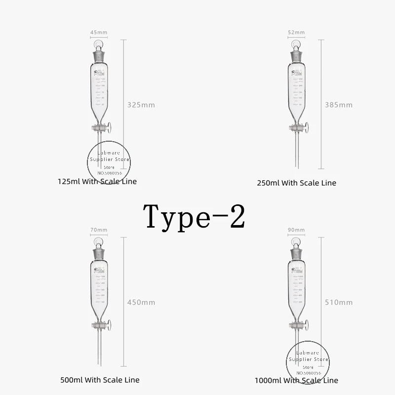 1Pcs/Lot Cylindrical separatory funnel, Graduated cylindrical separatory funnel,Constant pressure separating funnel