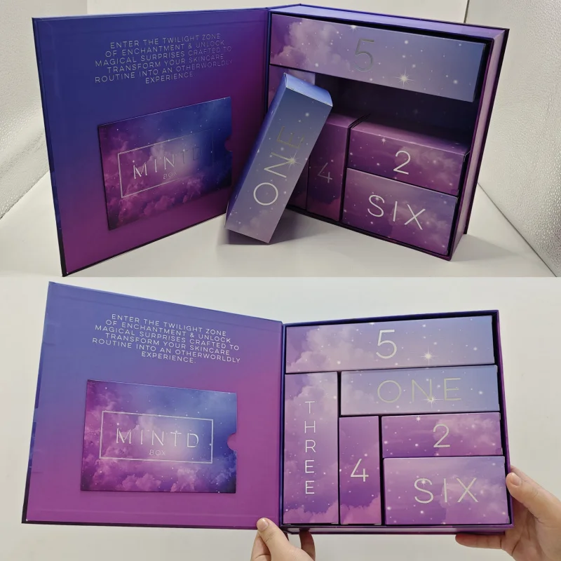 custom.Factory Custom Book-Shaped Paper Set Box Embossed Cosmetic Packaging Beauty