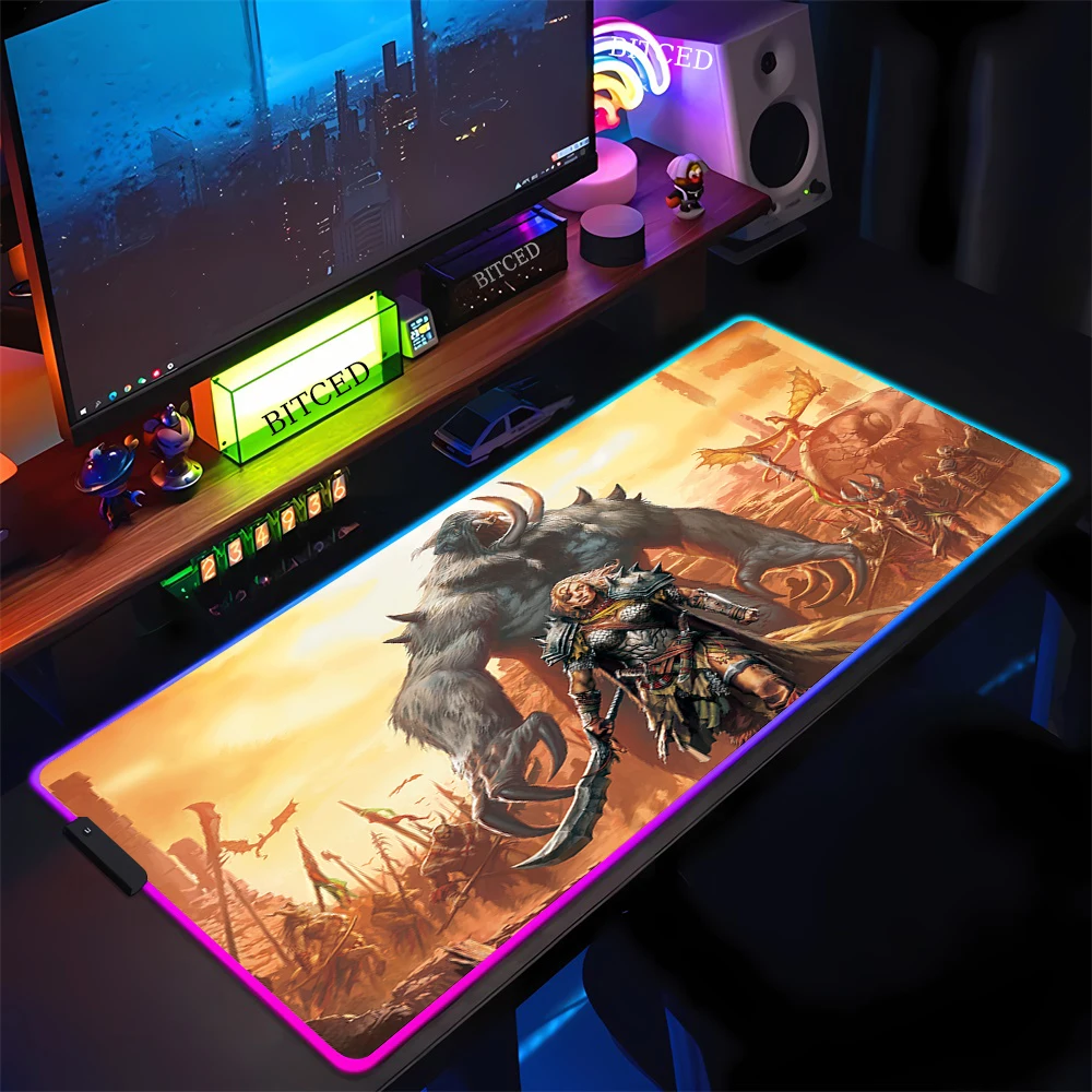 Heroes of Might and Magic 3 Large RGB Mouse Pad XXL Gaming Mousepad LED Mouse Mat Gamer Mousepads Luminous Table Mats Desk Pads