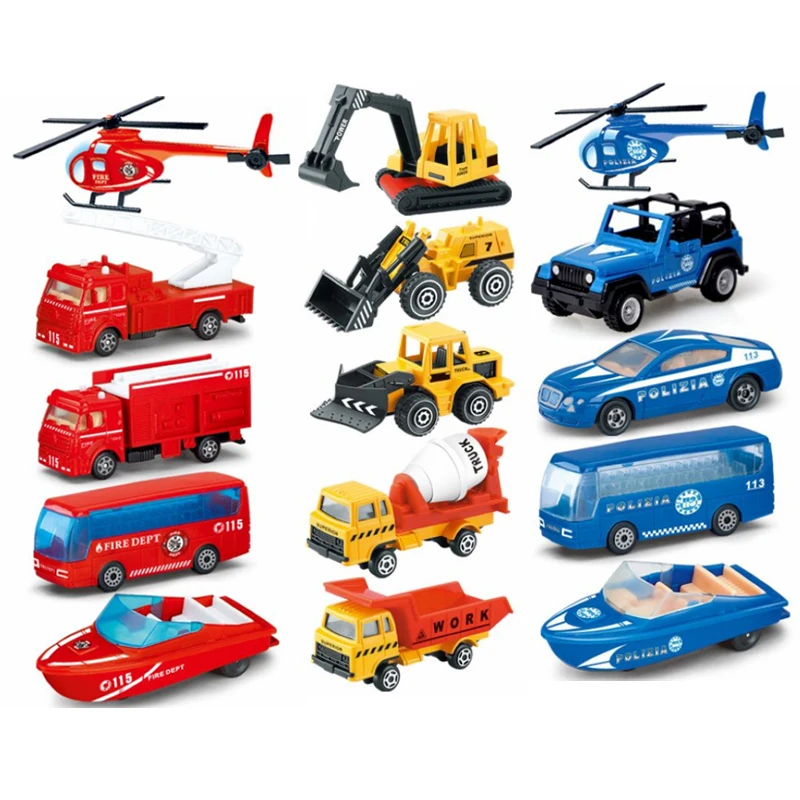 Children\'sToys Baby Engineering Car Set Fire Truck  Vehicle Tank Police-Car Alloy Car Gift B159