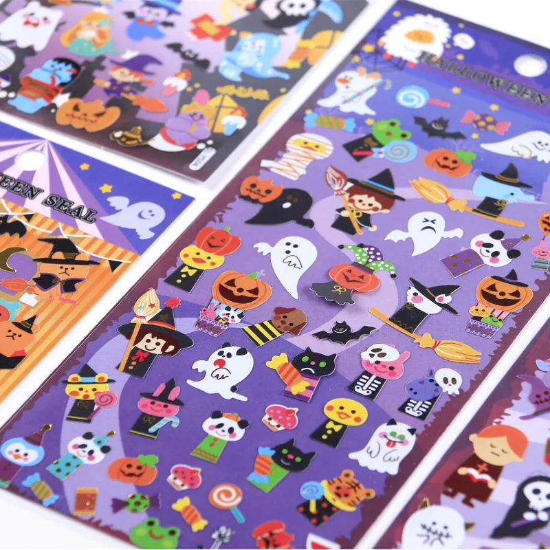 1pc Funny Halloween PVC Decorative Stickers Adhesive Stickers DIY Diary Stationery Stickers Children Gift School Office Supplies