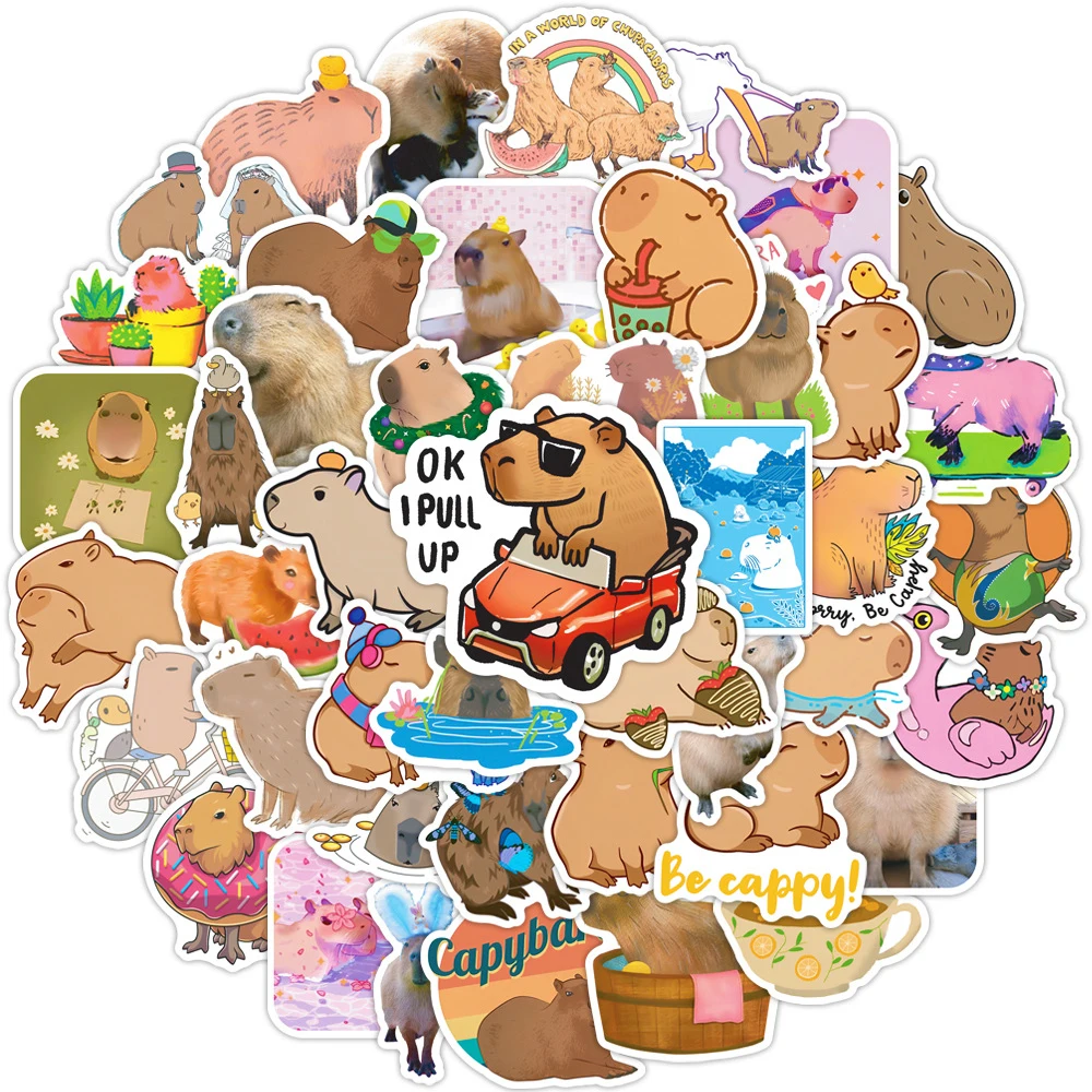 

10/30/50pcs Cartoon Cute Capybara Personality Creative Graffiti Stickers Laptop Notebook Phone Suitcase Sticker Decals Kids Toys