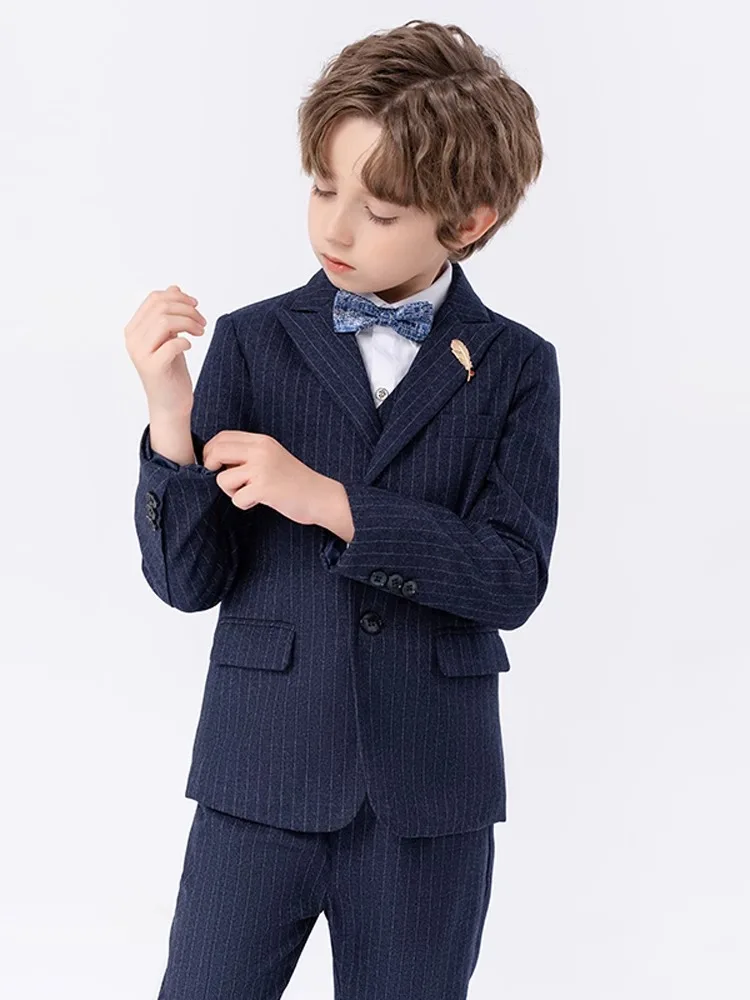 

Детский роскошный пиджак, жилет, брюки, галстук, брошь, 5 шт., костюм для фотосессии, свадебное платье для мальчиков, детское платье для смокинга, костюм на день рождения