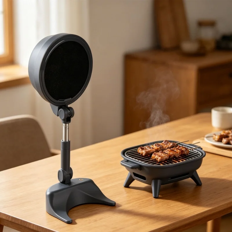 Portable Foldable 3 Speed Range Hood Desktop Kitchen Exhaust Fan With Removable Filter For Indoor BBQ
