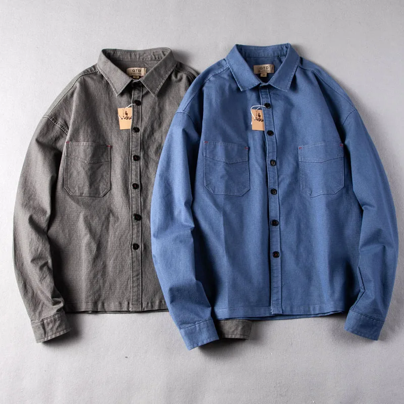 

Heavyweight Twill Weave Long Sleeve Men's Shirt Jacket Loose Fit Autumn American Style Retro Workwear Trendy Ameika Khaki
