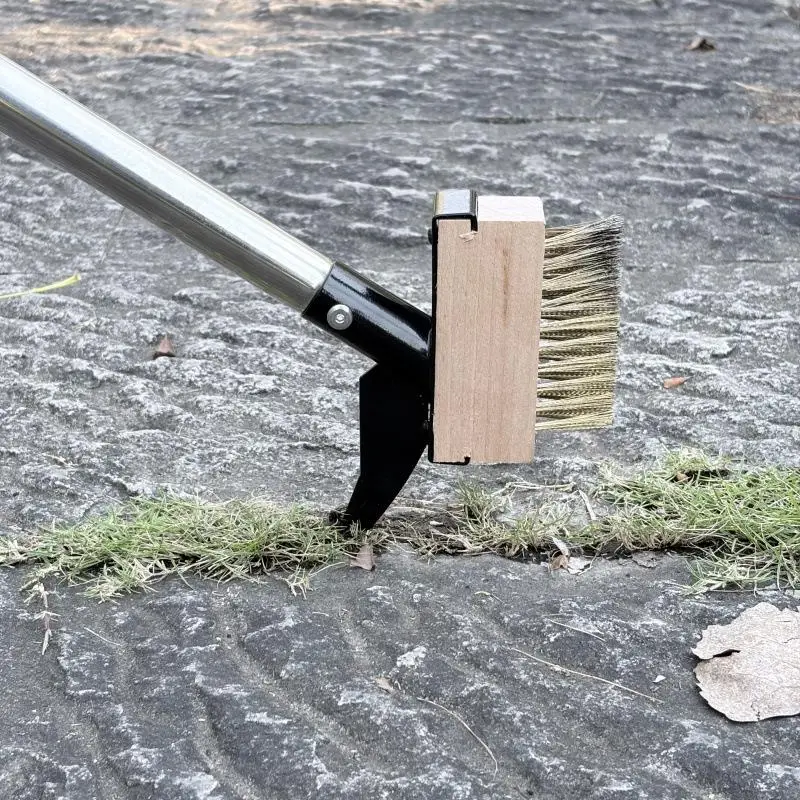 Grass Remover Tool 2-in-1 Long Handle Detachable Manual Sickle 5ft Patio Lawn Crack Grass Removal for Garden Yard Driveway Paver