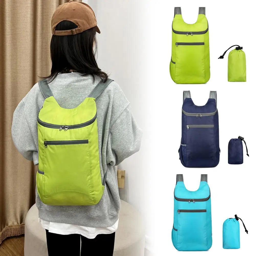 

Outdoor Foldable Backpack Waterproof Lightweight Packable Travel Bag For Camping Running Fitness Hiking Men Women P2q1