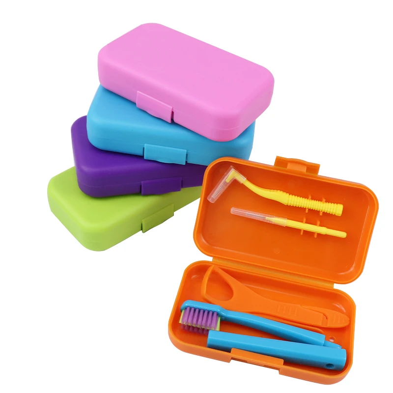 Dental Cleaning Care Kits Orthodontic Oral Care Brush Tongue Scraper Interdental Brush Travel Portable Case Clean Hygiene