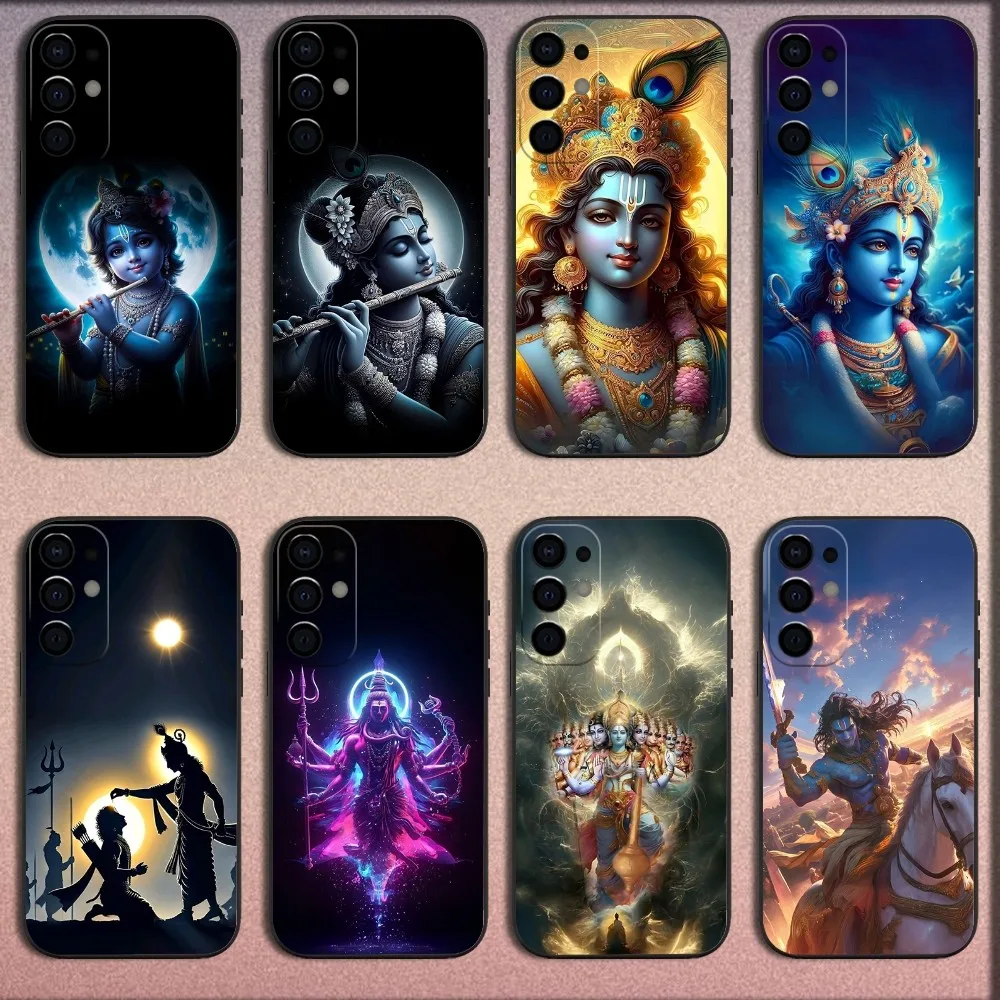 Vishnu Hare Krishna Phone Case For Samsung S25,S24,S21,S22,S23,S30,Ultra,S20,Plus,Fe,Lite,Note,10,9,5G Black Soft Cover