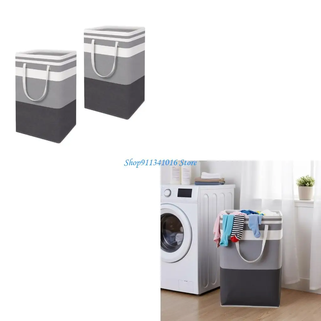  Set of 2 Foldable Fabric Storage Baskets 75L Capacity Portable Laundry Organizers Space Efficient Design for Apartments