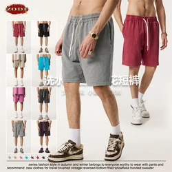 ZODF Retro 2025 Summer Rewashed Cotton Shorts For Men Unisex 330gsm Distressed Sport Shorts Brand Clothes HY1000