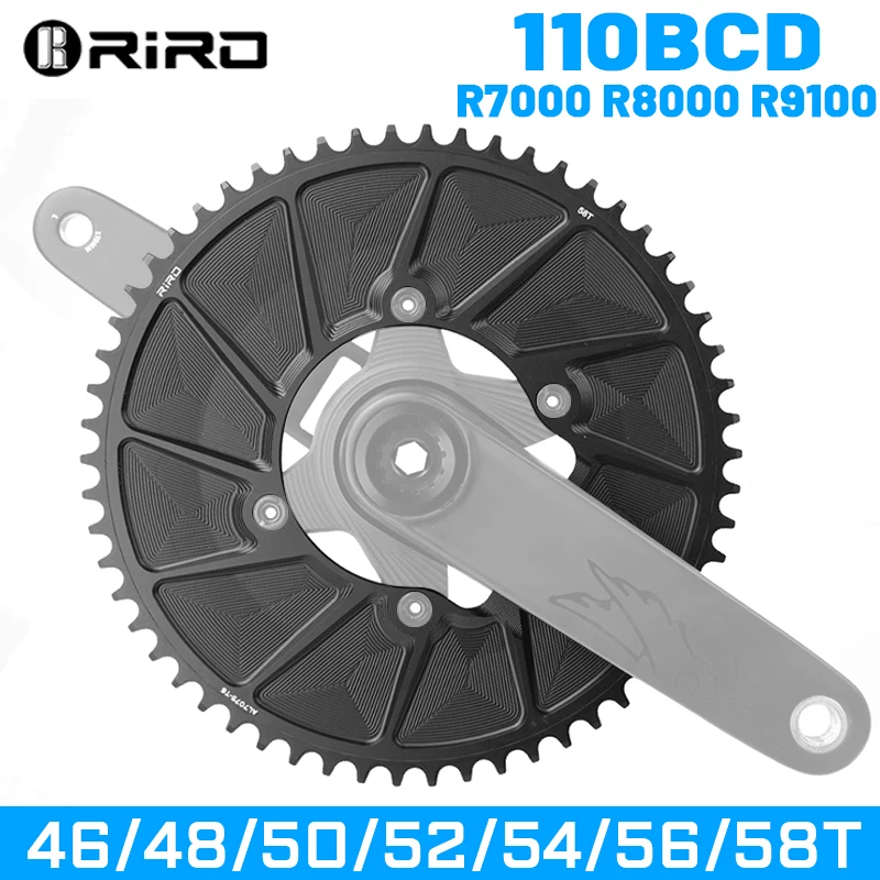 

RIRO Bike Chainring 110 BCD 46T 48T 50T 52T 54T 56T 58T Semi-Enclosed Road Bicycle Chainwheel for SHIMANO R7000 R8000 R9100