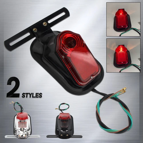 Luz trasera de motocicleta, lámpara de freno Retro, placa de matrícula para Chopper Yamaha Harley Honda Bobber Touring, accesorios