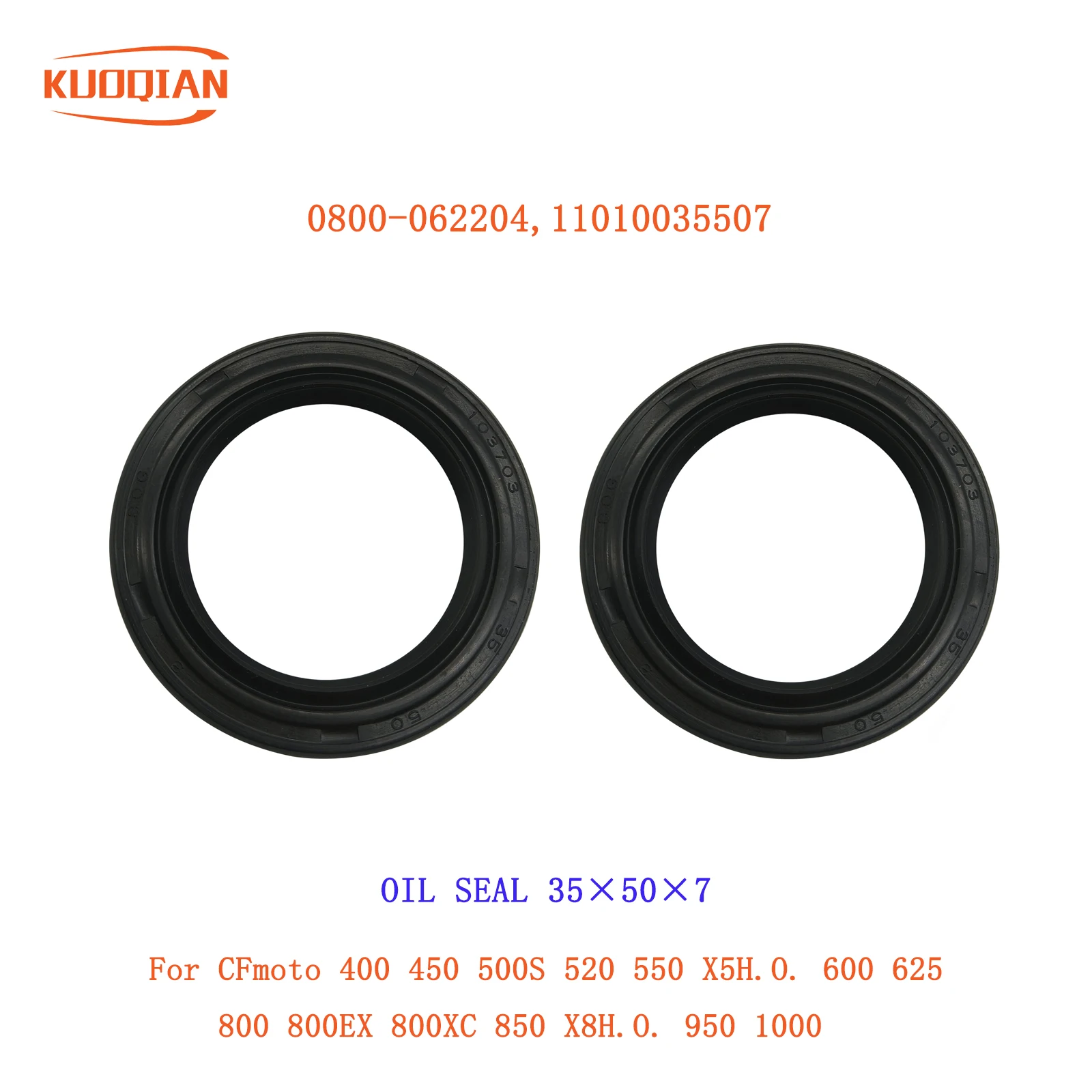 2PCS Oil Seal 35×50×7  0800-062204 for C-Fmoto 400 450 500S 520 550 X5H.O. 600 Touring 625 800 800EX 800XC 850 X8H.O. 950 1000