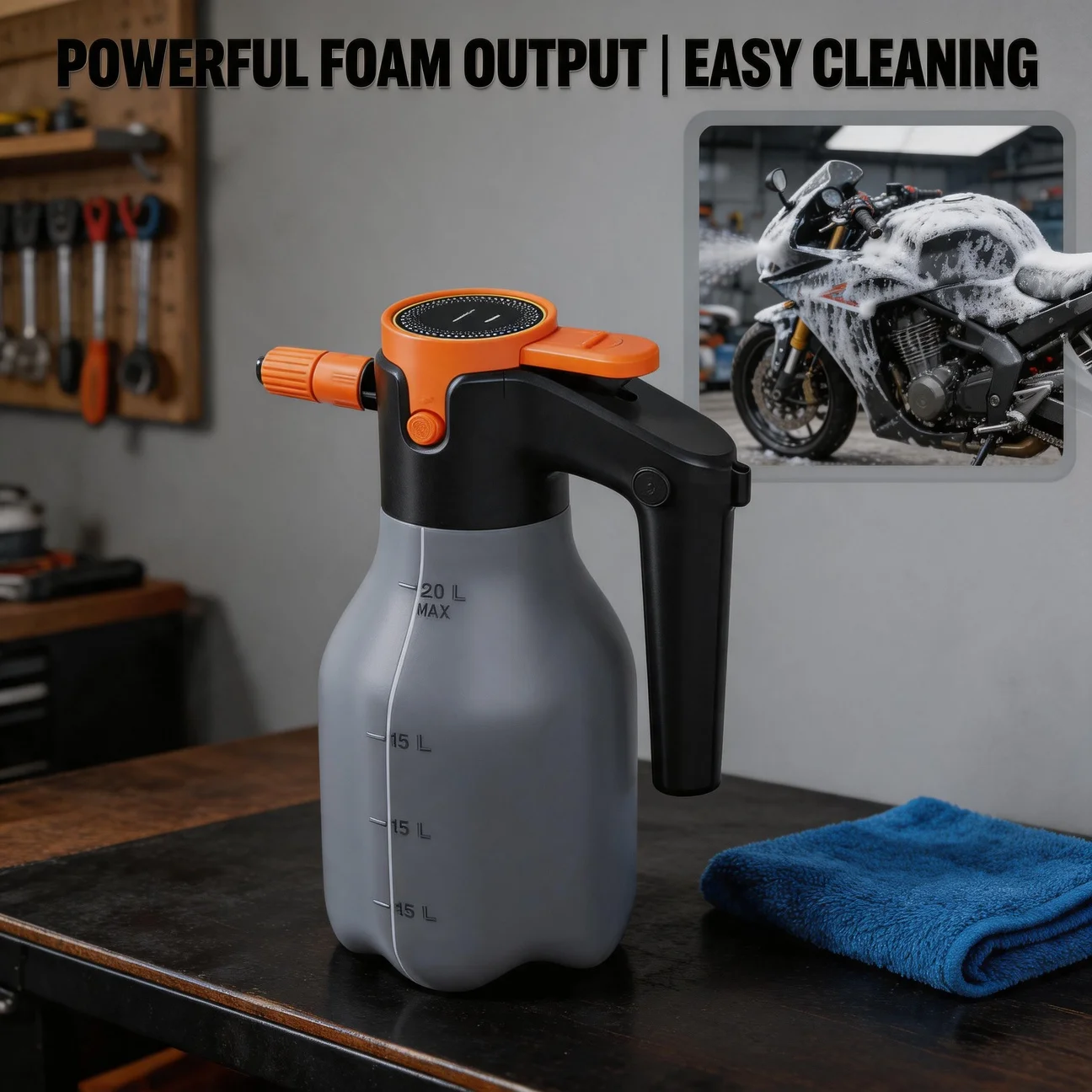 Car Wash Sprayer Electric 2L Portable Foam Generator High Pressure Cleaner Electric Snow Foam Gun Manual Cleaning Tool
