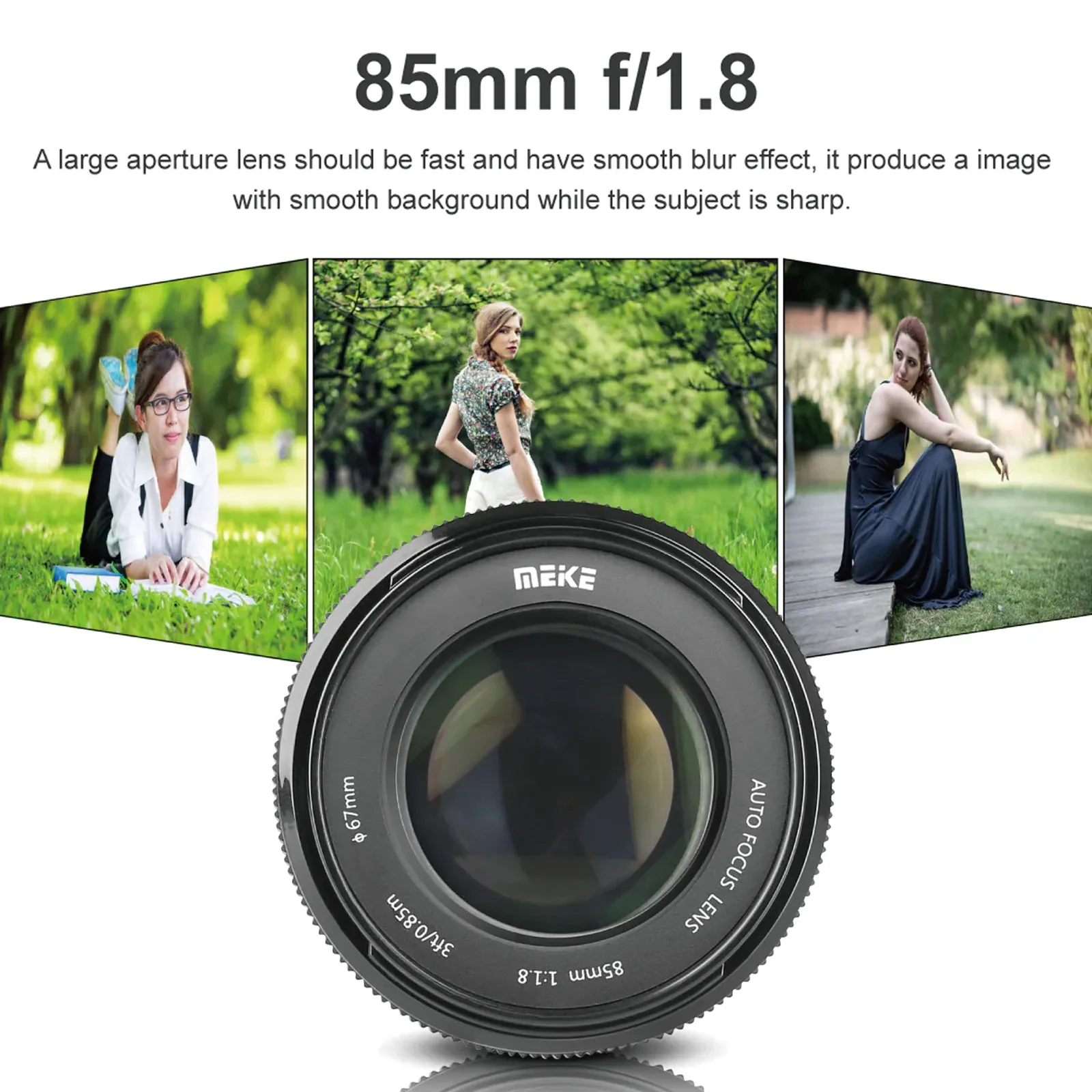 Meike 85mm F1.8 Auto Focus Full Frame Aspherical Medium Telephoto Portrait Prime Lens for Canon EOS EF Mount DSLR Cameras