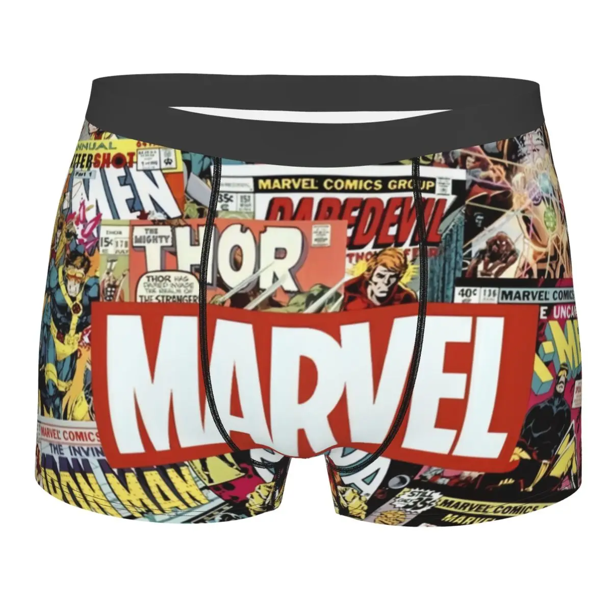 

Пользовательские шорты-боксеры Iron Man Marvel Film для мужчин, нижнее белье с 3D принтом, трусы, эластичные трусы