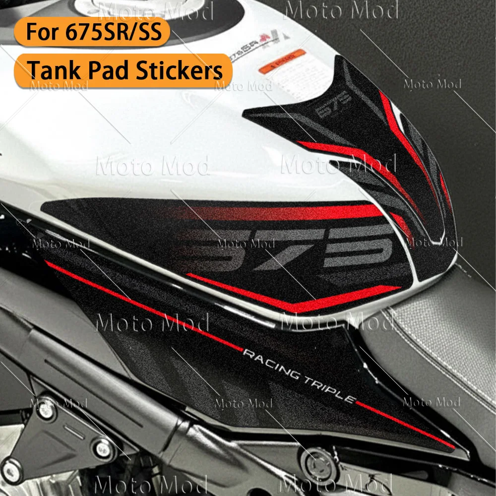 3M Anti Slip Motorcycle Fuel Tank Pad Stickers Frosted Decals Kit Protector Accessories For 675SR 675SS 675SR-R 2025 2026