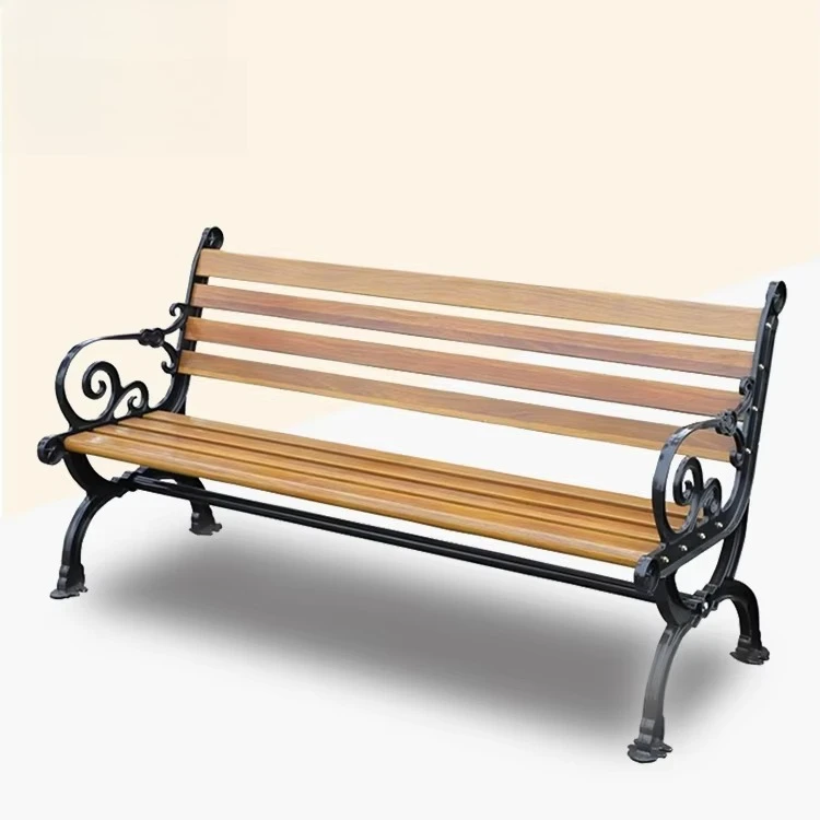 Outdoor Plastic Bench Seat Outside Garden Long Seating Bench Park Wooden Chair Bench With Back