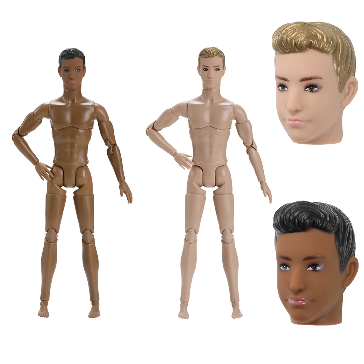 1/6 Muscle Man Head+Body Accessories 31cm Multi-joint Movable Babi Boyfriend KEN Action Figure Normal/Dark Skin Collectible Doll