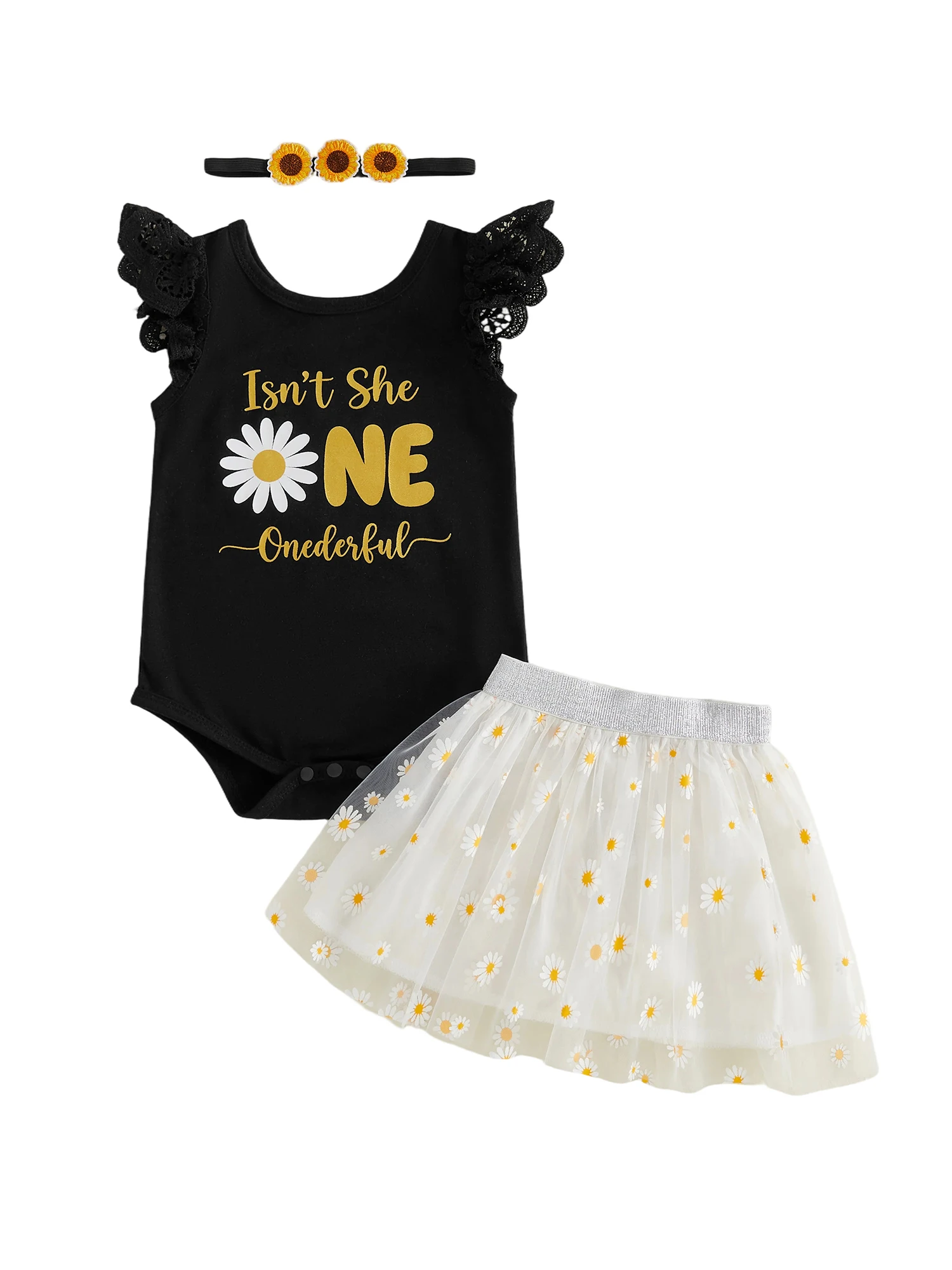 

Милое платье для девочки на первый день рождения, очаровательный комбинезон с цветочным принтом, рукавами-крылышками, тюлевой юбкой и повязкой на голову.