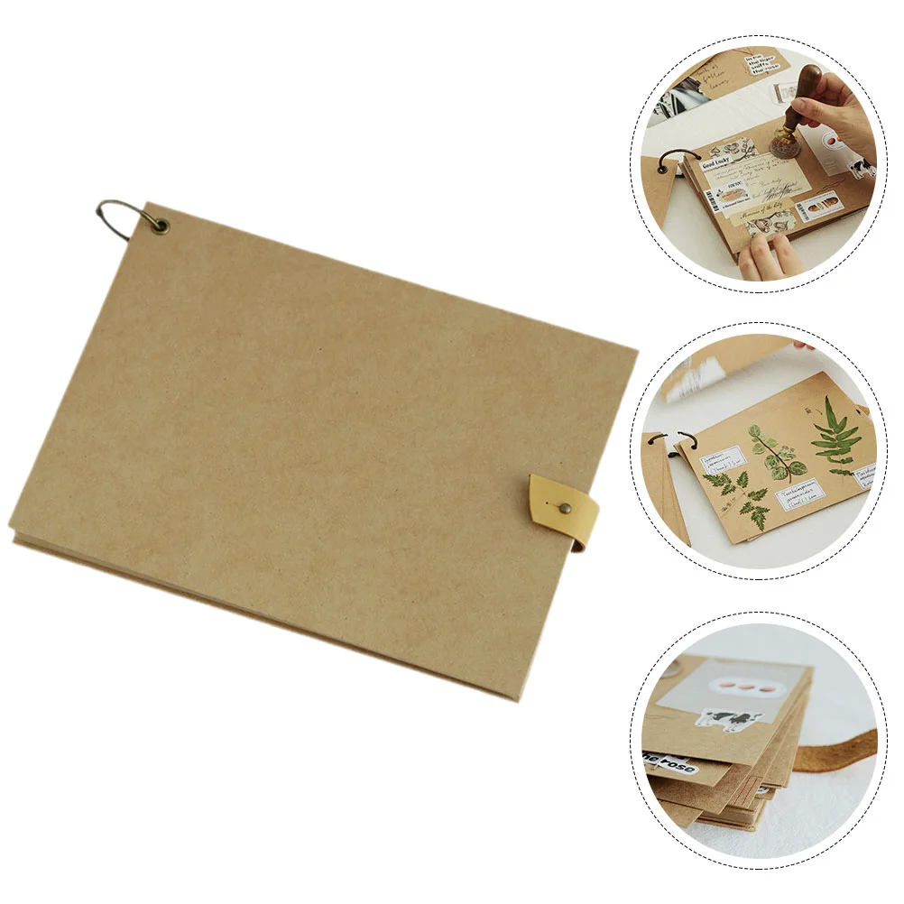 s High Durability Vintage Paper Notebook Blank Scrapbook Writing Book Schedule Notepad Grid Composition Planner Home